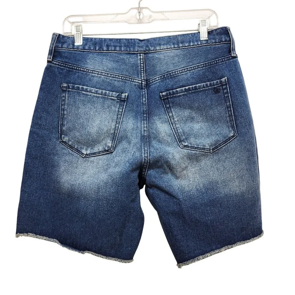 Jessica Simpson Brentwood Relaxed Denim Shorts Size 30 Distressed Blue Womens